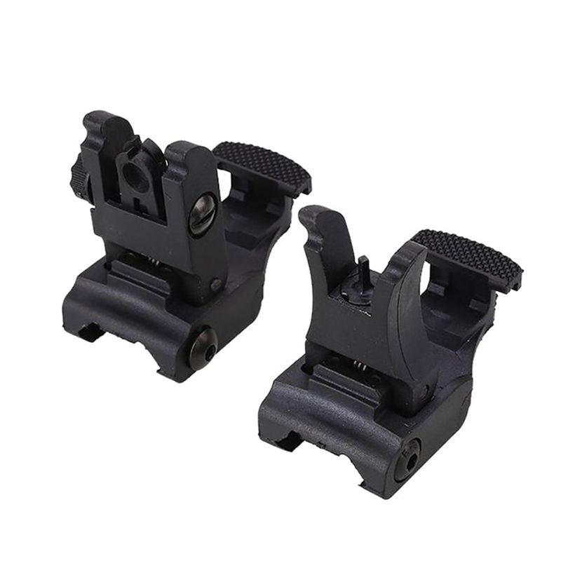 AR-15 ریپڈ ٹیکٹیکل فرنٹ اور رئیر AR15 حصے فلپ اپ بیک اپ سائٹ سیٹ AR 15 شکار کے لیے سائٹس